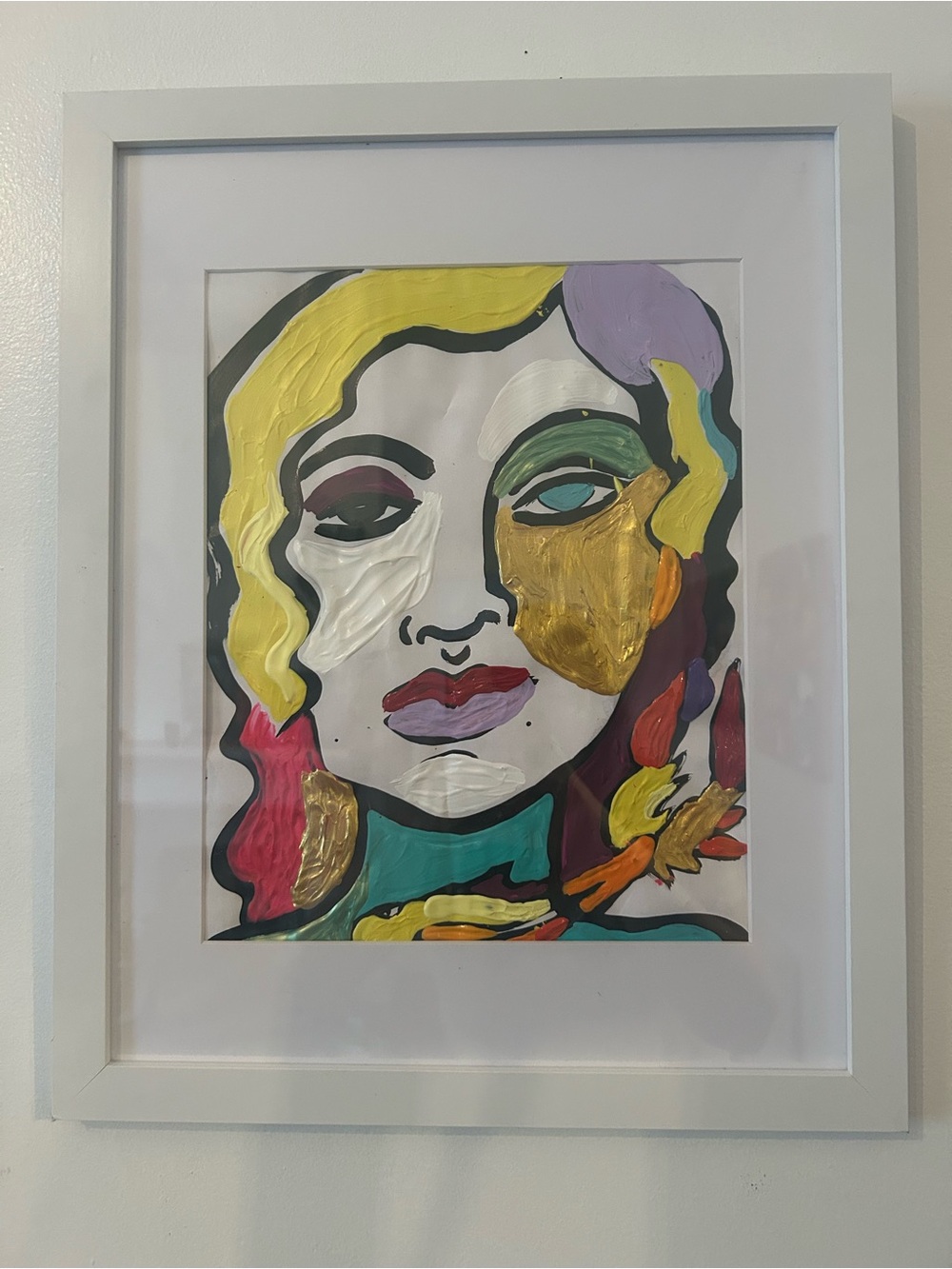 Abstract Colorful Portrait Wall Art - Multicolor 15 by 18 by Addie Wuensch